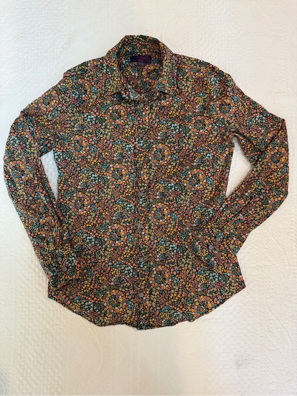 J. Crew Liberty Art Fabric Shirt Blouse Floral Button Up Long Sleeve Size 2